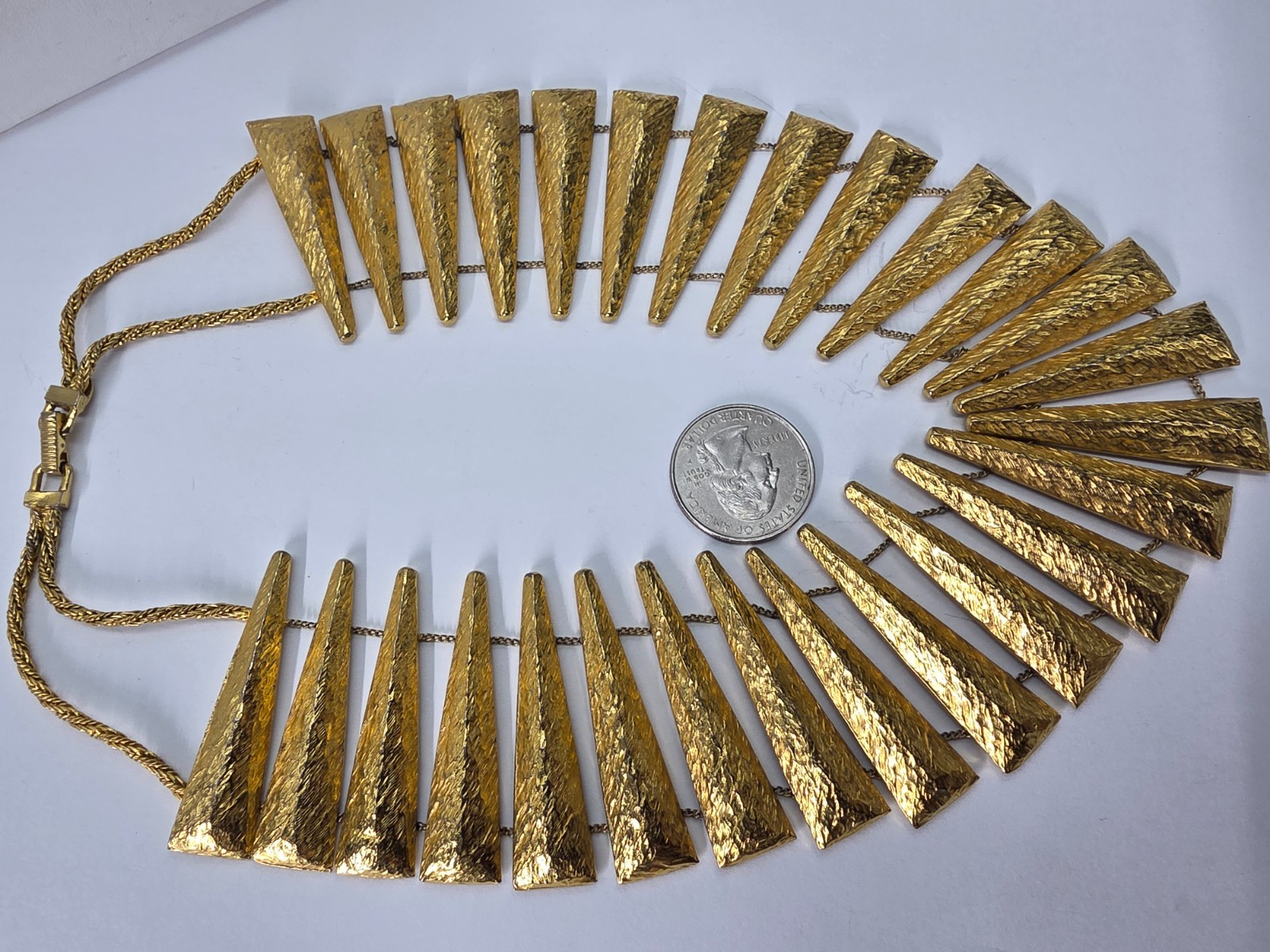 Signed Les Bernard Runway Statement Collar Gold P… - image 3