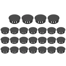 25 Pcs 28mm/1-1/8" Plastic Hole Plugs, Flush Type Round Plug Black