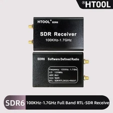 100KHz-1.7GHz SDR6 Full Band RTL-SDR Receiver Aviation Short Wave Broadband