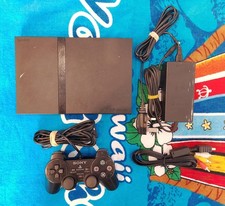 Sony PlayStation 2 Slim PS2 Black SCPH-75008 PAL Console w/ Controller - Tested