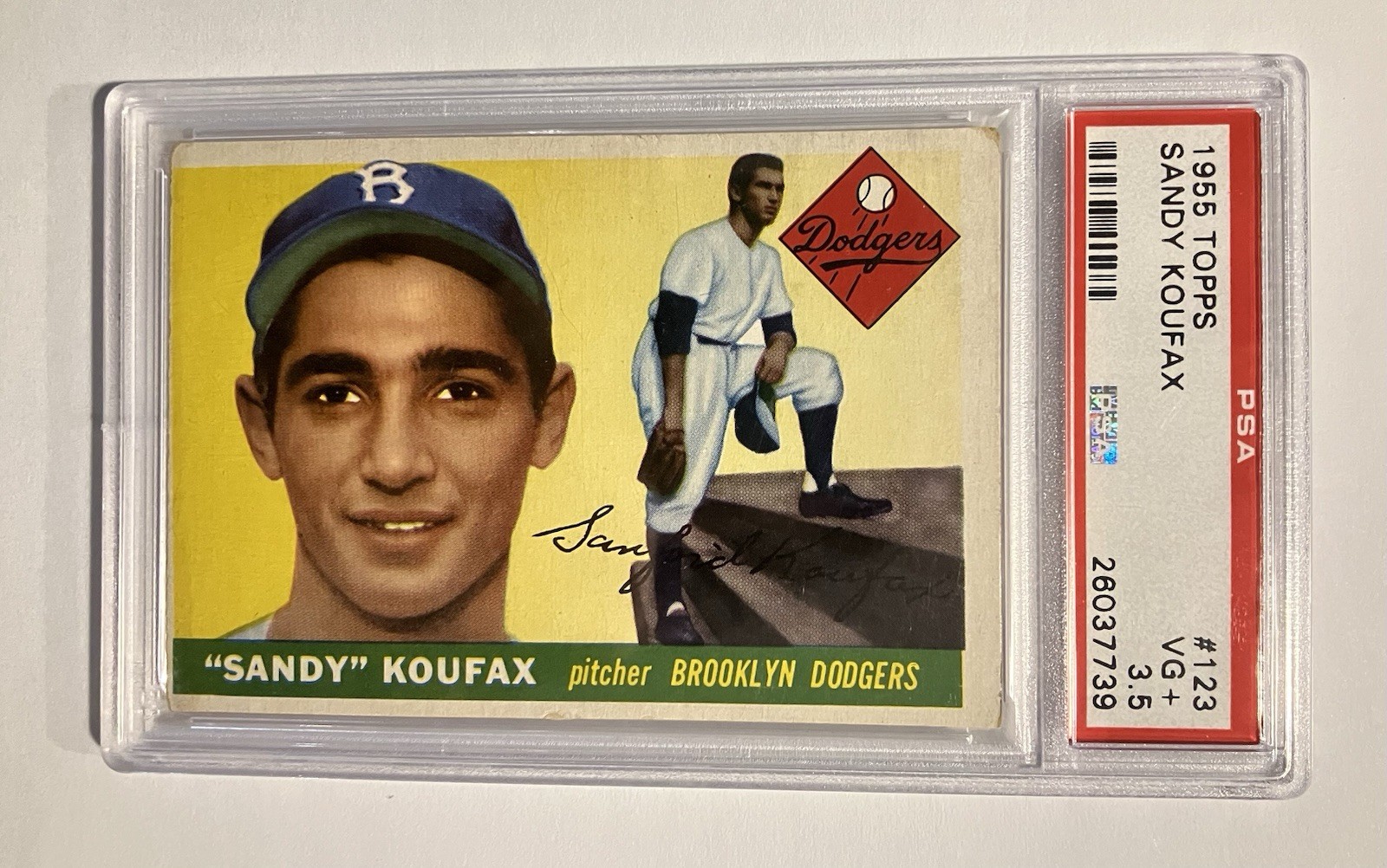 1955 Topps #123 Sandy Koufax RC HOF PSA 3.5 VG+