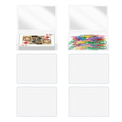 6 Pcs Playing Card Deck Plastic Boxes Clear Poker Gaming Play Card Holder Emp...