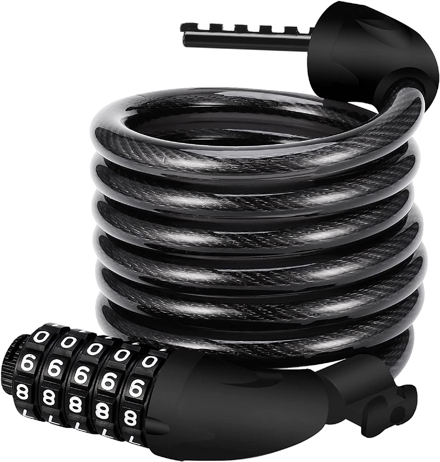 Bike Lock Bicycle Locker Combination 5 Digit 120Cm/12Mm Long Cycle Cable Locks