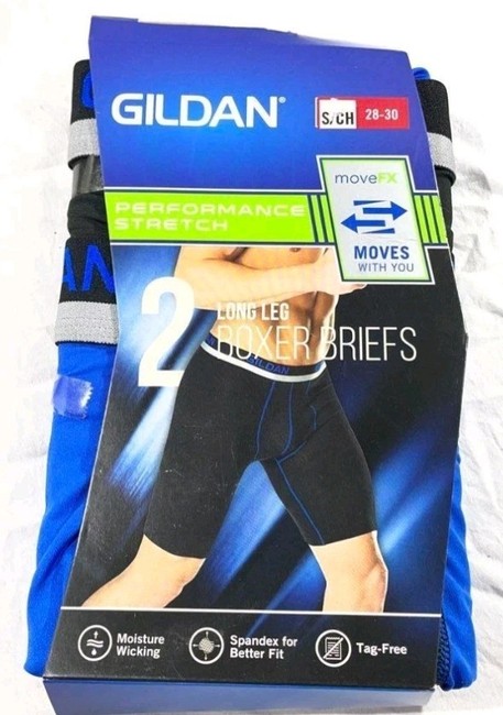 Lot ofGildan Performance S Long Leg Boxer Briefs 3 Packs of 2 6 Total Sz S 28-30