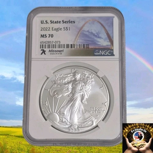MISSOURI 2022 $1 American Silver Eagle T2 NGC MS70 MISSOURI State Series 👌 🔥