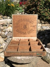 Antique James B. Halls Advertising Cigar Box Wood Sample Case Embossed Top