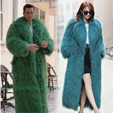 Women 100%Real Lamb Sheep Fur Warm Coat Curly Tibetan Fur Mongolian Long Jacket
