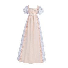 CR ROLECOS Regency Tea Party Empire Waist Victorian Gown with Shawl Large Pink