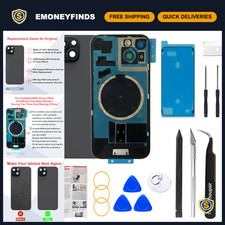 Back Glass Replacement for iPhone 15 6.1" - Camera Frame, Lens, Repair Kit  Ins