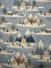 2 Yards Winter Mountain Scene Quilting Cotton Fabric Joann