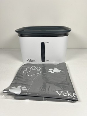 Veken 95oz Cat Water Fountain Automatic Pet Dispenser w/ Filters, Quiet Pump Gra