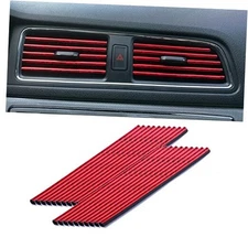  20 Pieces Car Air Conditioner Decoration Strip for Vent Outlet, Shiny red