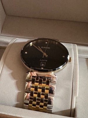 Rado Damenuhr Florence Classic Diamonds, gold/silber, Zifferblatt schwarz, neu