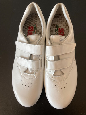 New SAS Me Too  2 Strap Leather Comfort Walking Shoe, White W/10M-M/8.5M