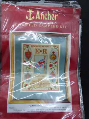 ANCHOR gezählt Probenahme-Kit Königinnen Goldenes Jubiläum Stickerei Nähen Nadelspitze