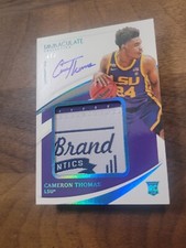 2021 Immaculate Collection Cameron Thomas RPA Laundry Tag Auto 3/3 LSU Patch 
