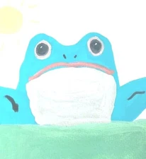 G.A.Titan Acrylic Painting IMPRESSIONISM Frog Whimsical Animals 