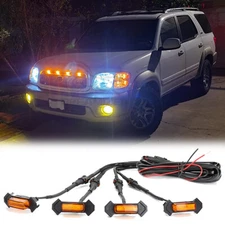 4x Amber Car Front Grille Raptor Lamp LED Grill Lights For Toyota Sequoia 2004