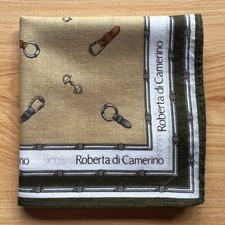 HANDKERCHIEF MEN'S VINTAGE ART BELT LOOP PLAIN POCKET SQUARE COTTON 18" B0420