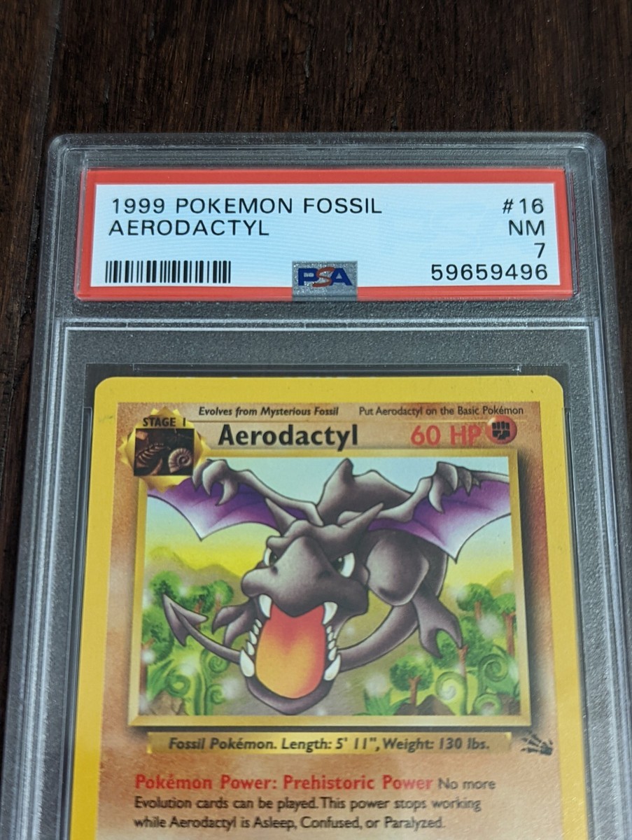 aerodactyl pokemon card 1999 WOTC Fossil Unopened Foil Pack PSA 10 *7634 Baseball Exchange Colorless Retreat Cost Aerodactyl 16/62 Fossil Regular for