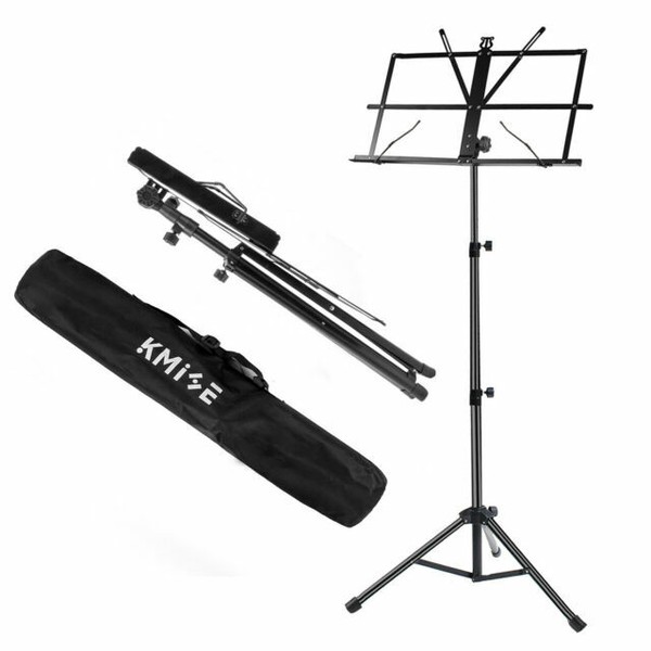 Music Stand Sheet Holder Foldable Adjustable Tripod Base Metal With