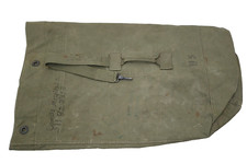 Vintage US Army Military Duffel Bag Large Olive Green Cotton Canvas with Names
