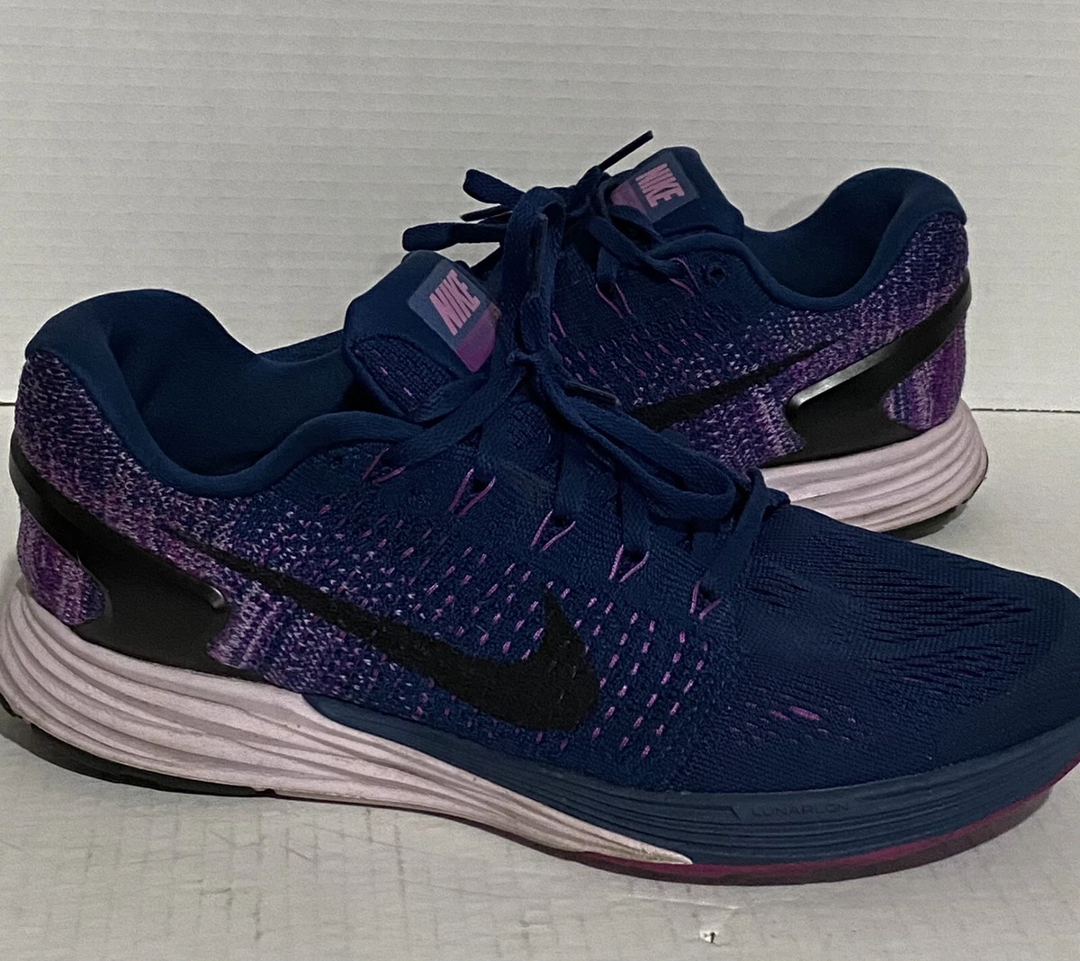 Nike Lunarglide 7 Flyknit Blue Purple Women s Athletic Training