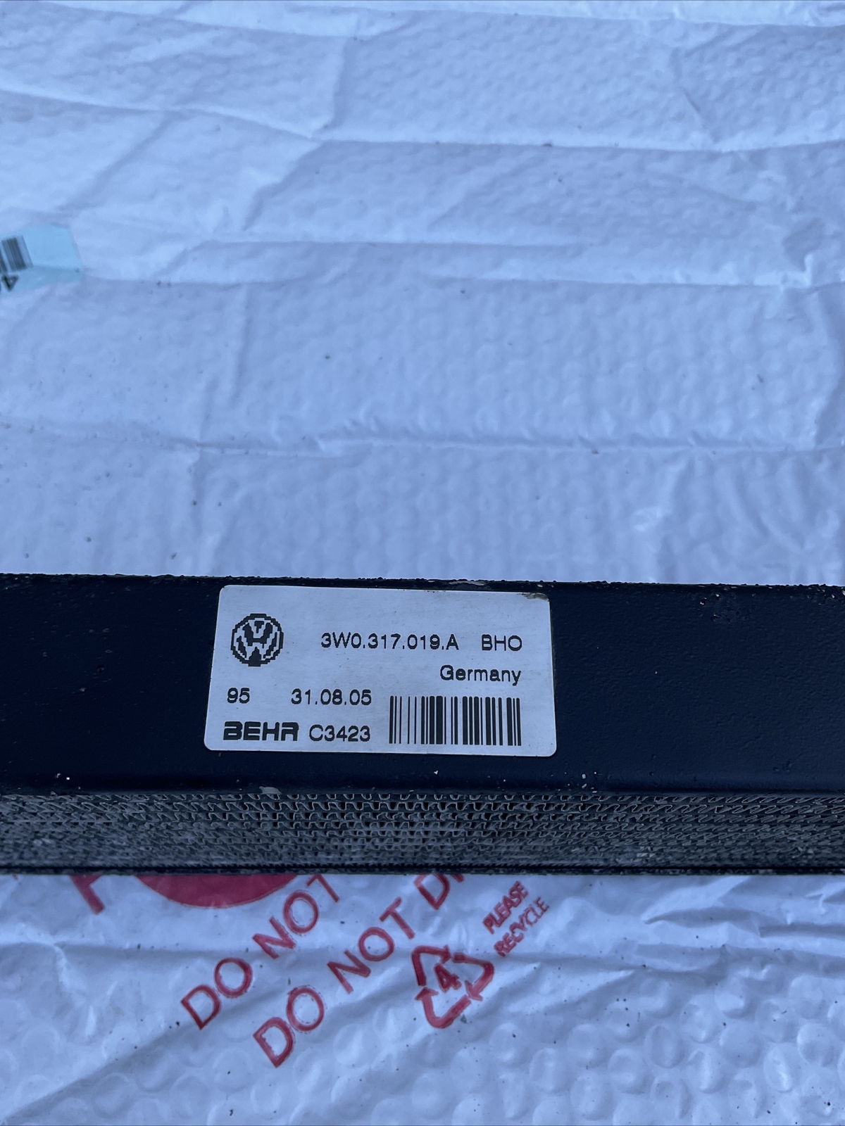 04-10 Bentley Continental Automatic Transmission Oil Cooler 3W0317019A Oem
