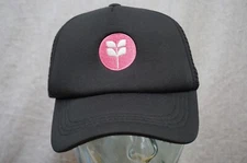 Red Aspen Trucker Hat, Cap black snapback mesh embroidered pink white logo