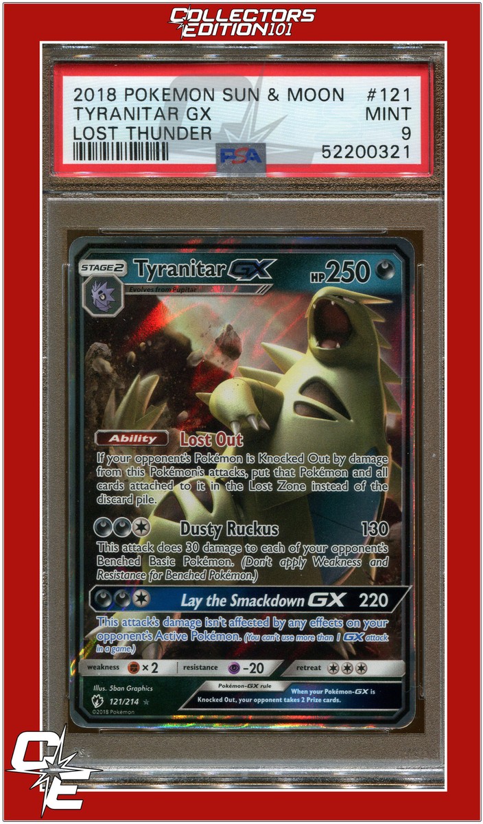 Lost Thunder 121 Tyranitar GX PSA 9 | eBay