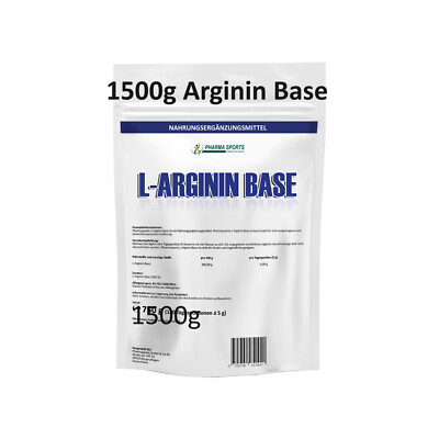 Arginin Base 100% pur 1500g Pulver pflanzl. vegan gewonnen durch Fermentation