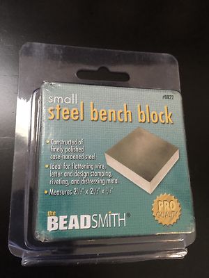 Beadsmith Steel Bench Block BB22 Flat Anvil Jewelers Tool 2.5 x 2.5'' x 3/4'' ''