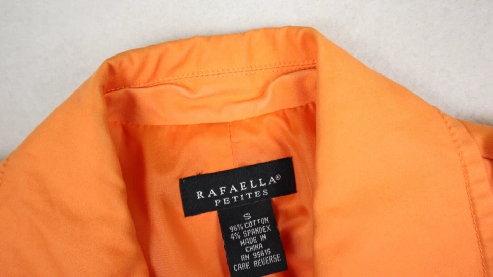 RAFAELLA Women's Blazer Jacket Size PS Orange 3/4 Bell Sleeve - Image 4 of 4