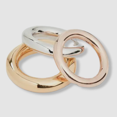 $731 Charlotte Chesnais Womens 18k Vermeil Set Of 3 Brahma Rings 