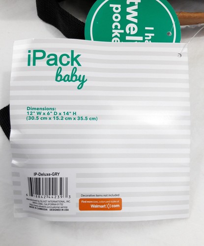 Baby Care Bag, iPack Baby Unisex Carry All Backpack, Gray, New - Picture 7 of 14