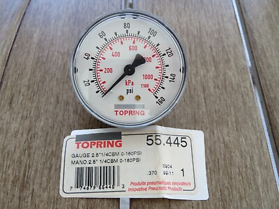 #ad #ad TOPRING 55.445 Standard Dry Pressure Gauge Gage 2 1 2quot; x 1 4 NPT CBM 0 160 PSI $7.99