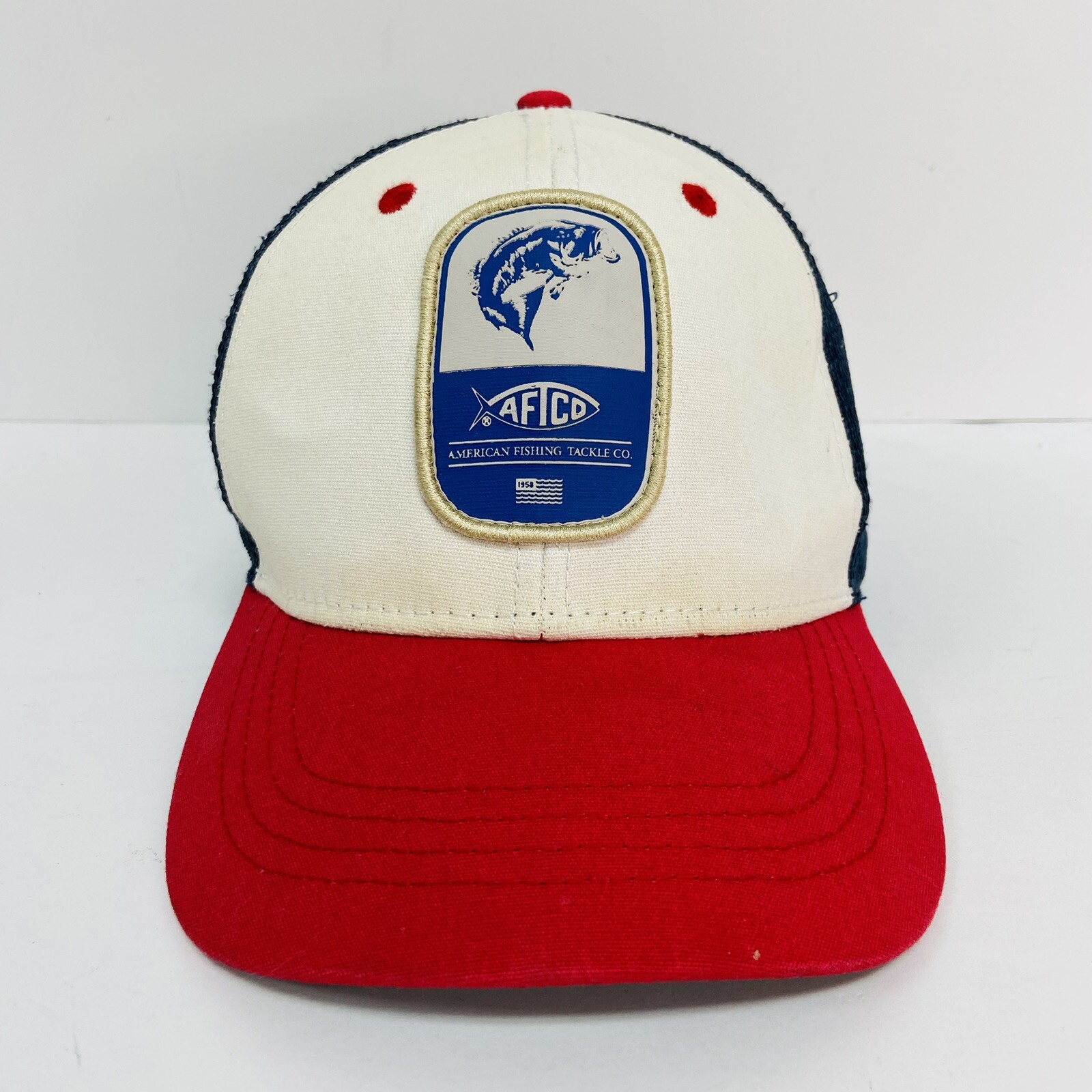 AFTCO American Fishing Tackle Co Mesh Snapback Bass Trucker Hat Red