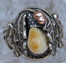 Grandl Ring aus Silber mit Grandel Trachten Tracht folklore antique silver  3846