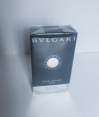 Bvlgari Pour Homme Soir Eau de Toilette Spray 3.4 oz / 100 ml For Men NIB