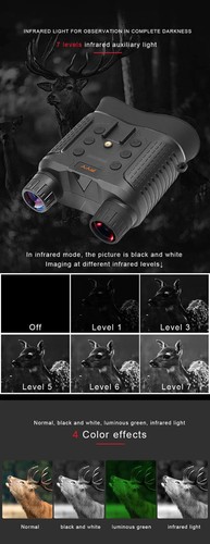 3D Digital Night Vision Goggles Head Mount Binoculars Infrared Hunting Telescope - Picture 6 of 21