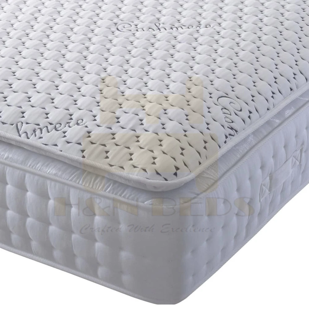 Luxury 2000 Pocket Spring Tufted Pillow Top Mattress White Double King UK Size