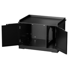 Cat Litter Box Wooden Pet House Enclosure Cabinet Storage Bench Side Table Black