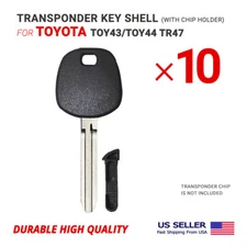 10X Transponder Key Shell With Blade TOY43/TOY44 TR47 For Toyota  W/ Chip Holder