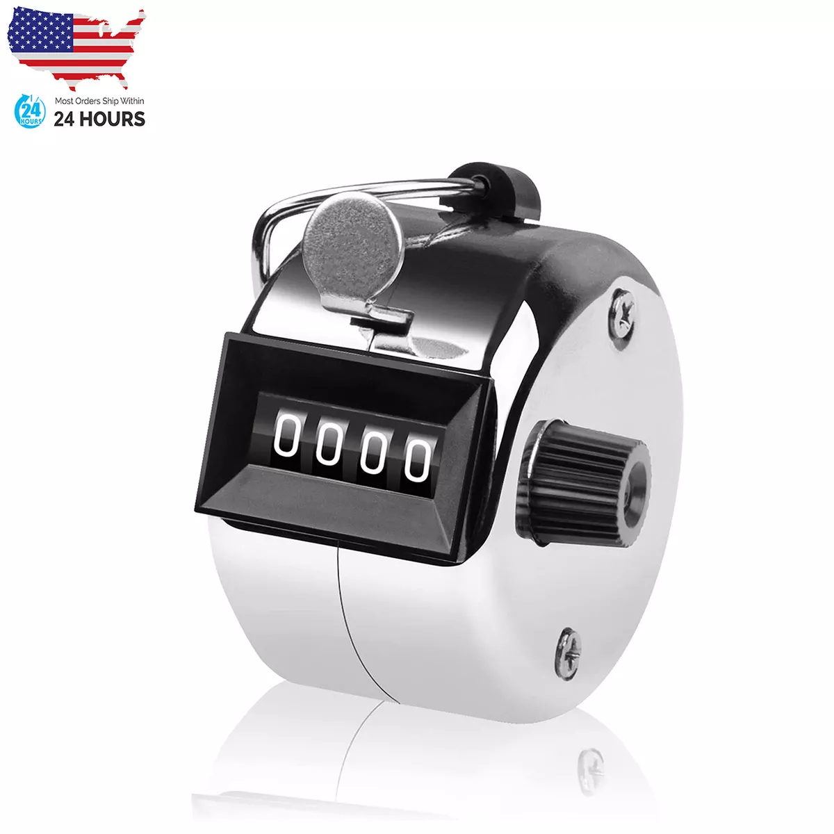 4-Digit-Number Dual Clicker Golf Hand Tally Counter Metal Handy Convenient  NEW