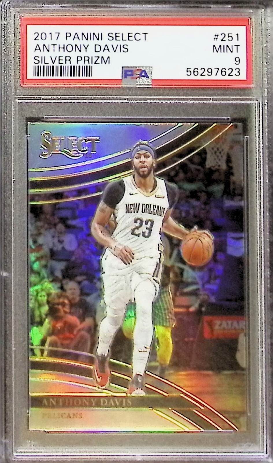 2017 Panini Select #251 Anthony Davis Courtside Silver Prizm PSA 9 SSP POP 2