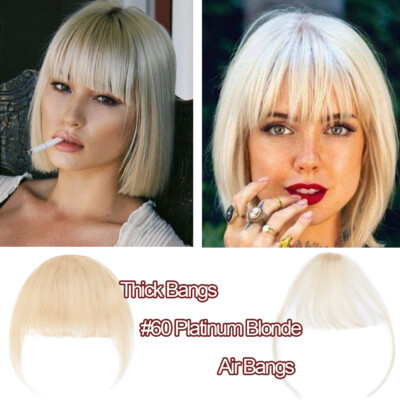 Thin Thick Fringe Bangs 100% Remy Human Hair Extensions Clip In Front Hairpiece