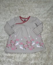 Tea Collection beige/multicolored floral Asian-inspired cotton dress Size 6-12M