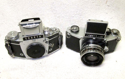 TWO Ihagee EXAKTA 35mm Cameras - VX IIa & VX500. Not Working for Parts or Repair