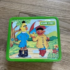 Vintage 1983 Sesame Street Metal Lunch Box, Bert  Ernie Big Bird - No Thermos