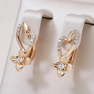 Authentic Round Cut Lab Created Diamond Women's Huggie Hoop Earrings 14K Rose Gold Plated